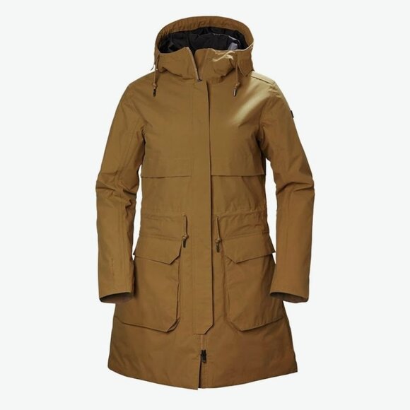 Helly Hanson Women’s Boyne Parka Jacket Mustard / Brunette Brown XL - Picture 1 of 15